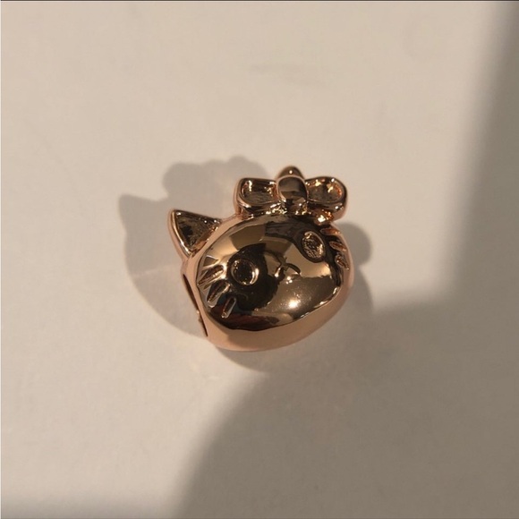 925 Sterling silver S925 Rose Gold Sanrio kawaii Hello kitty Portrait Charm - Picture 2 of 5